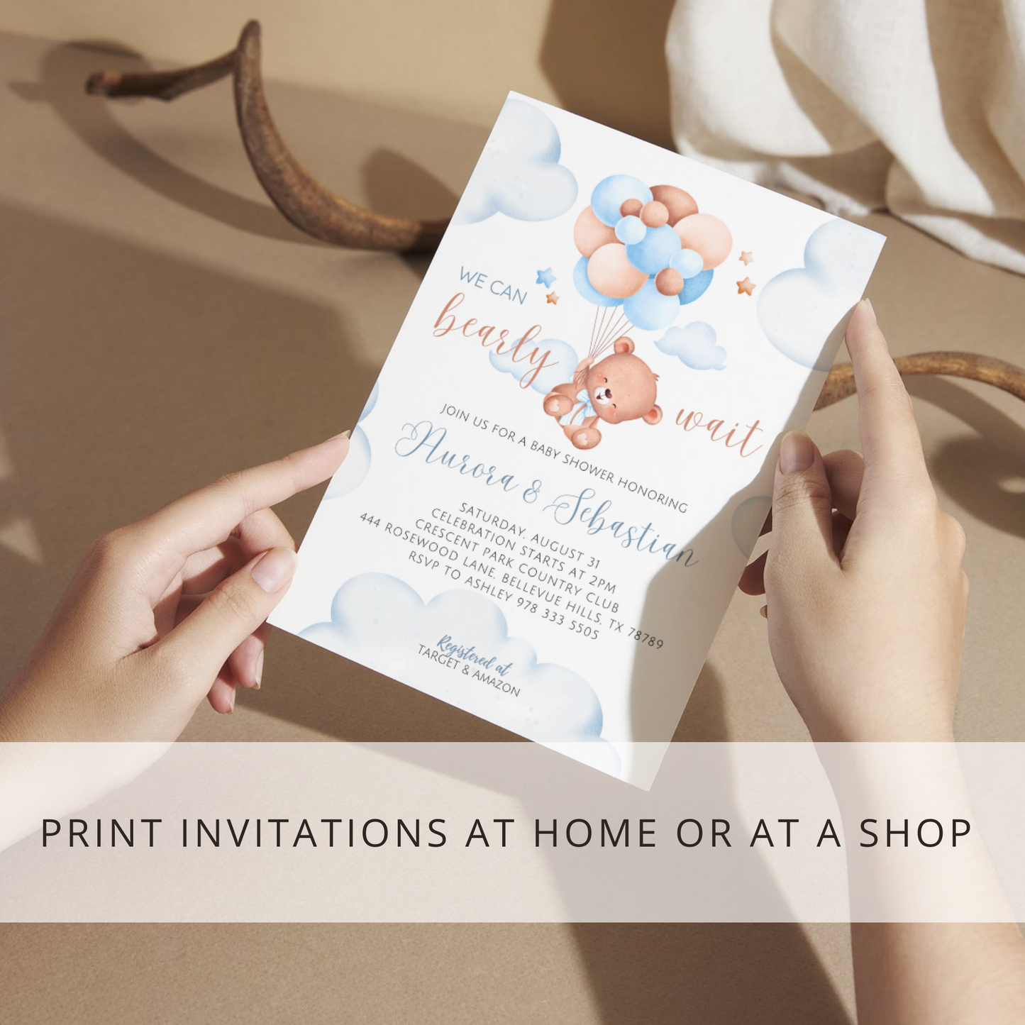 We Can Bearly Wait Baby | Baby Shower Invitation