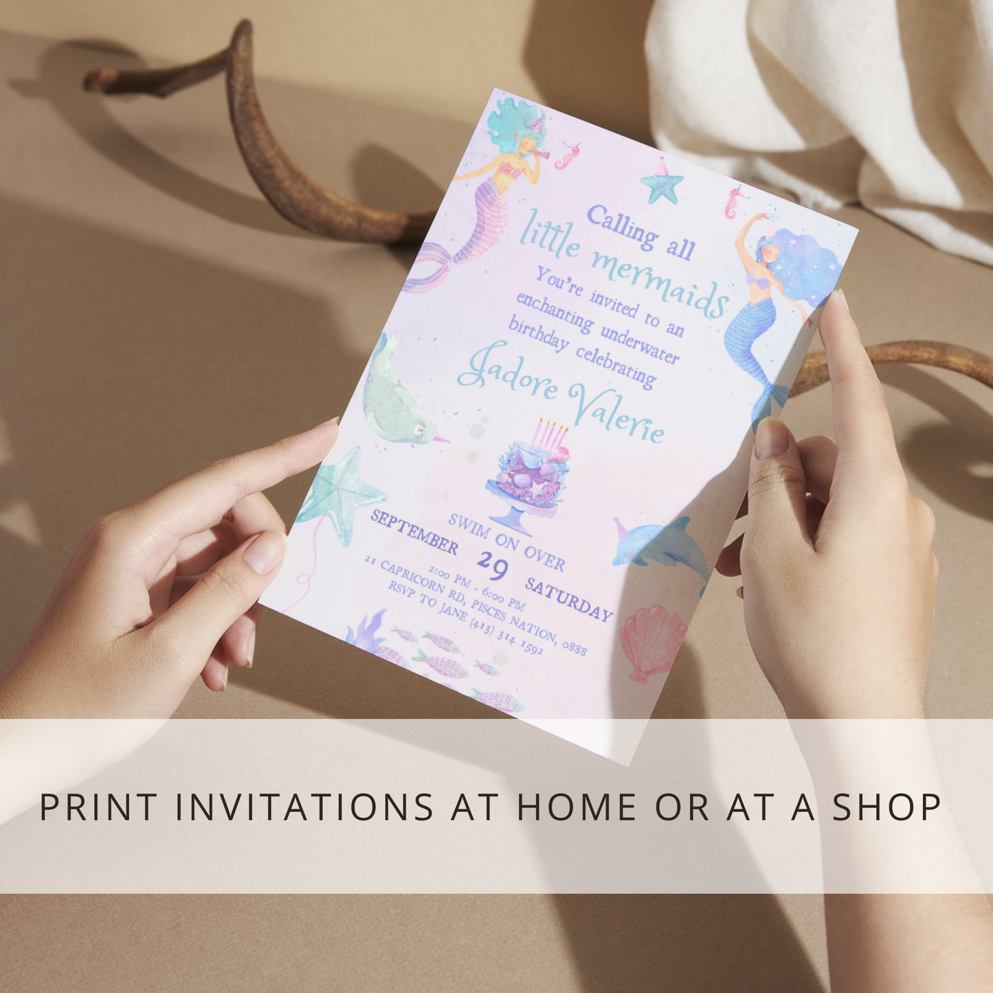 Little Mermaid Birthday Invitation