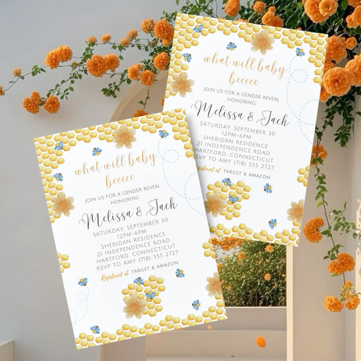 Bumble Bee Gender Reveal Invitation