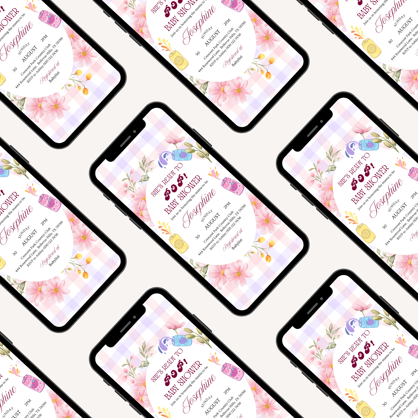 She's Ready to Pop Baby Shower Invitation | Colorful Retro Soda Pop Theme | Mama to be Celebration | Gender Reveal