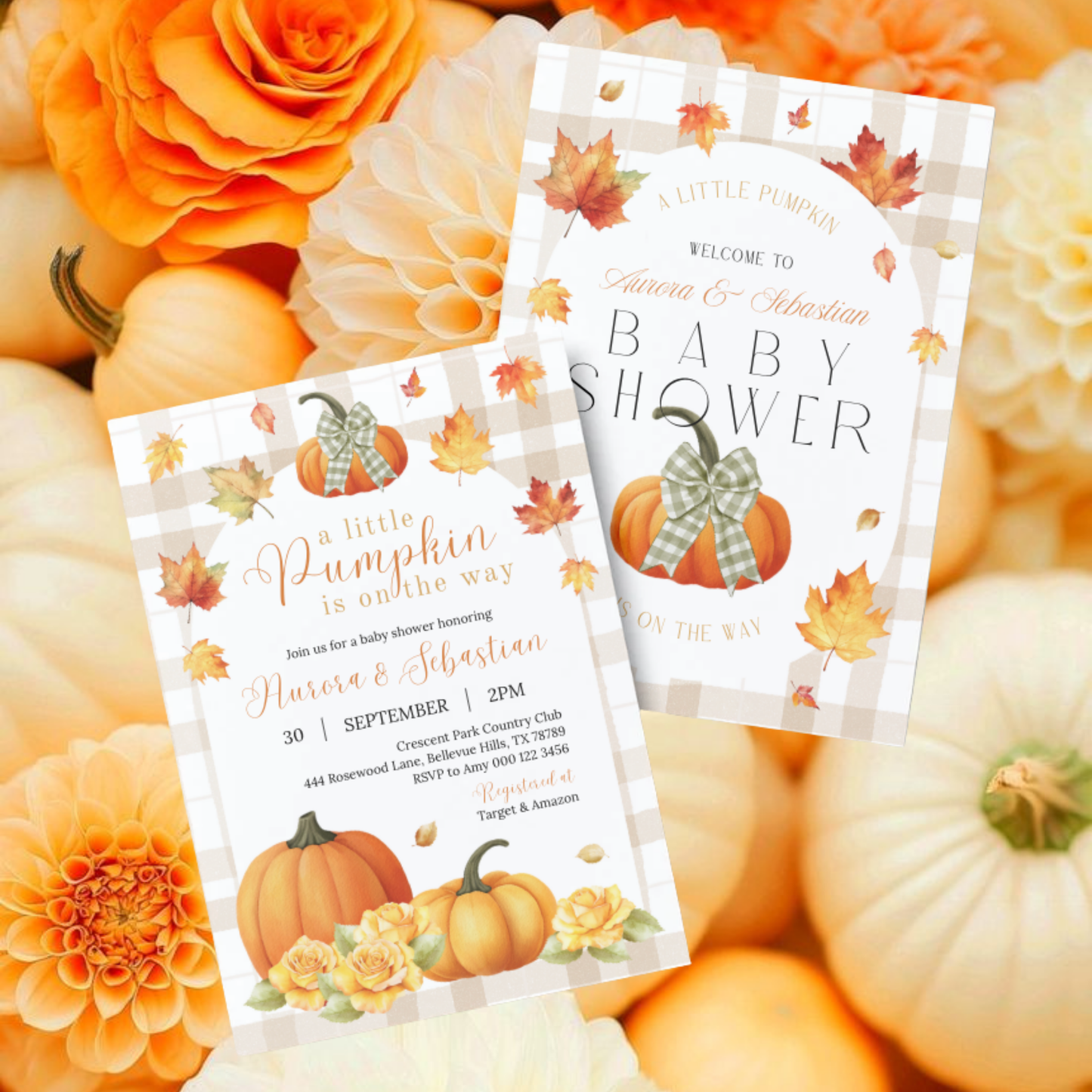A Little Pumpkin is on the way | Fall Autumn Baby Shower | Bumpkin Baby Shower Invitation