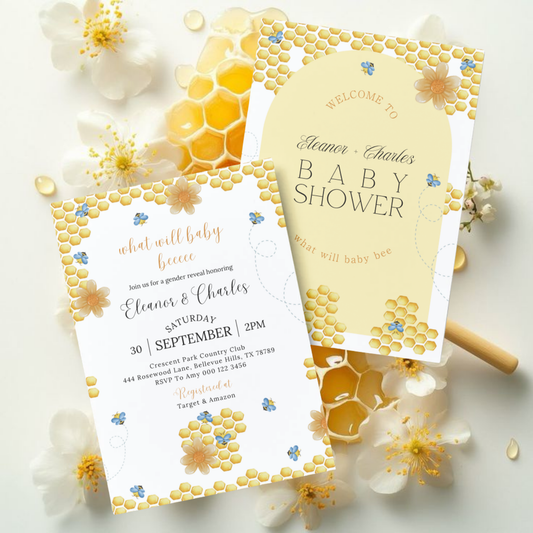 Sweet as Honey, Baby's on the way | Bumble Bee Baby Shower | What will baby bee | Gender Reveal