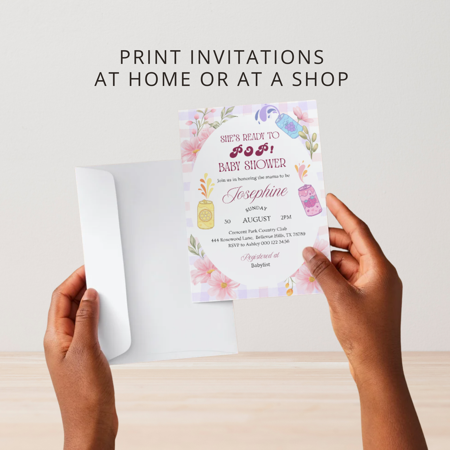 She's Ready to Pop Baby Shower Invitation | Colorful Retro Soda Pop Theme | Mama to be Celebration | Gender Reveal