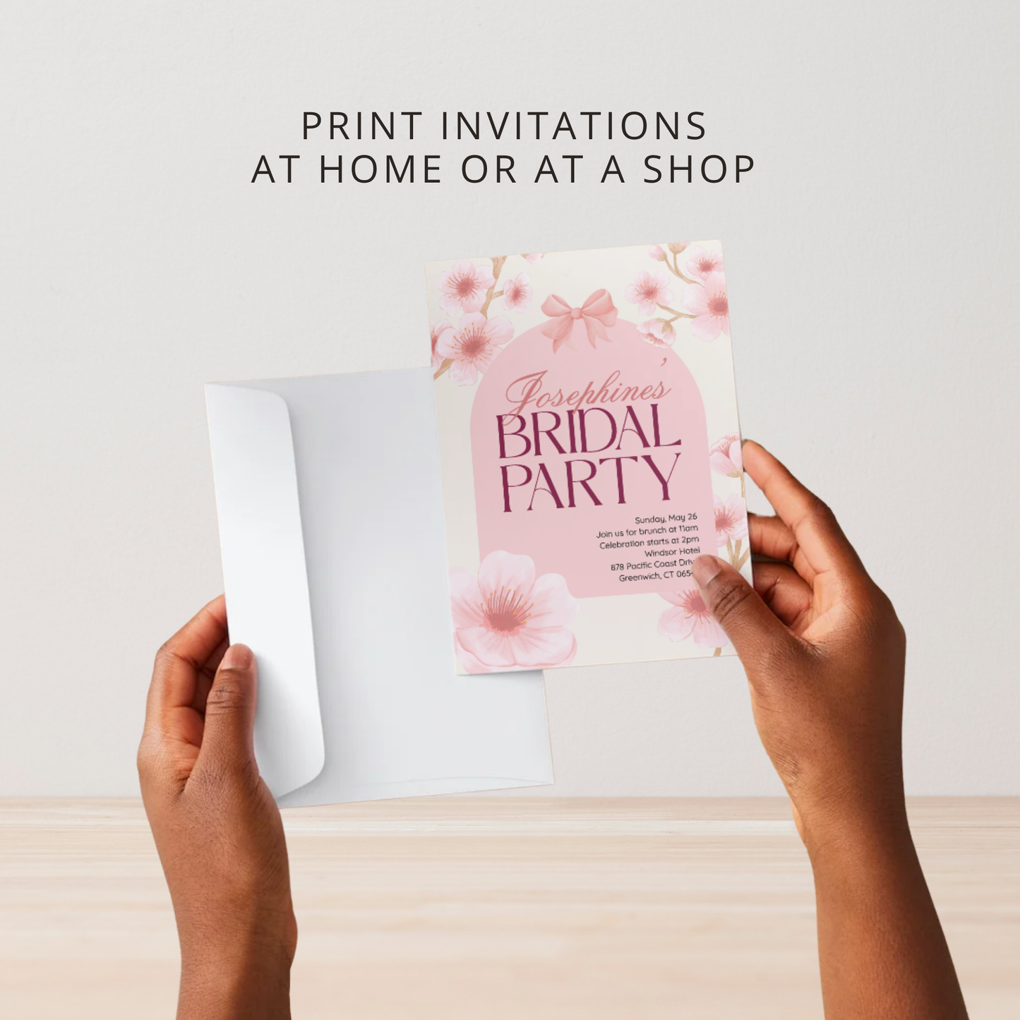 Cherry Blossom Invitation | Bridal Party | Birthday | Itinerary Included | Customizable Template
