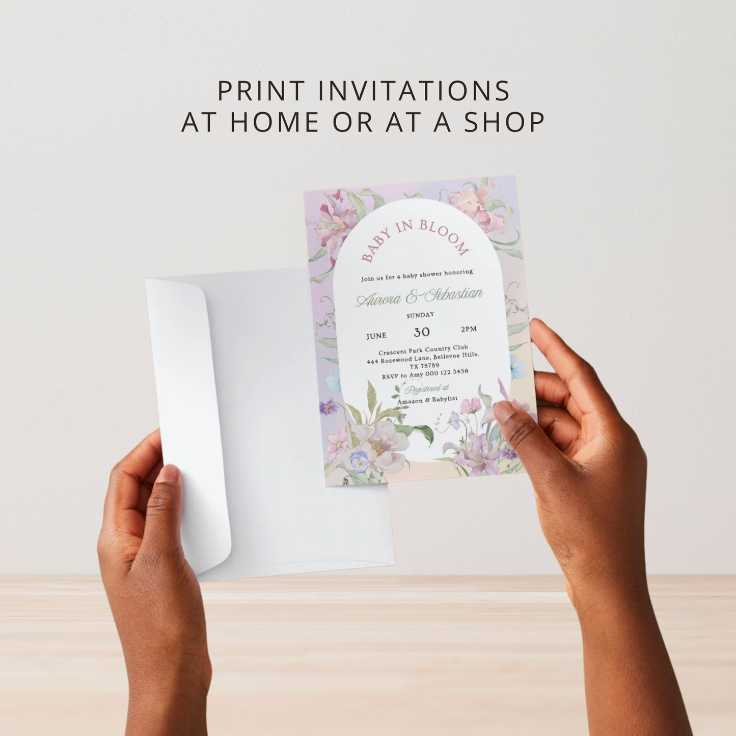 Baby in Bloom Baby Shower Invitation | Garden Theme | Botanical Flowers | Spring Baby Shower
