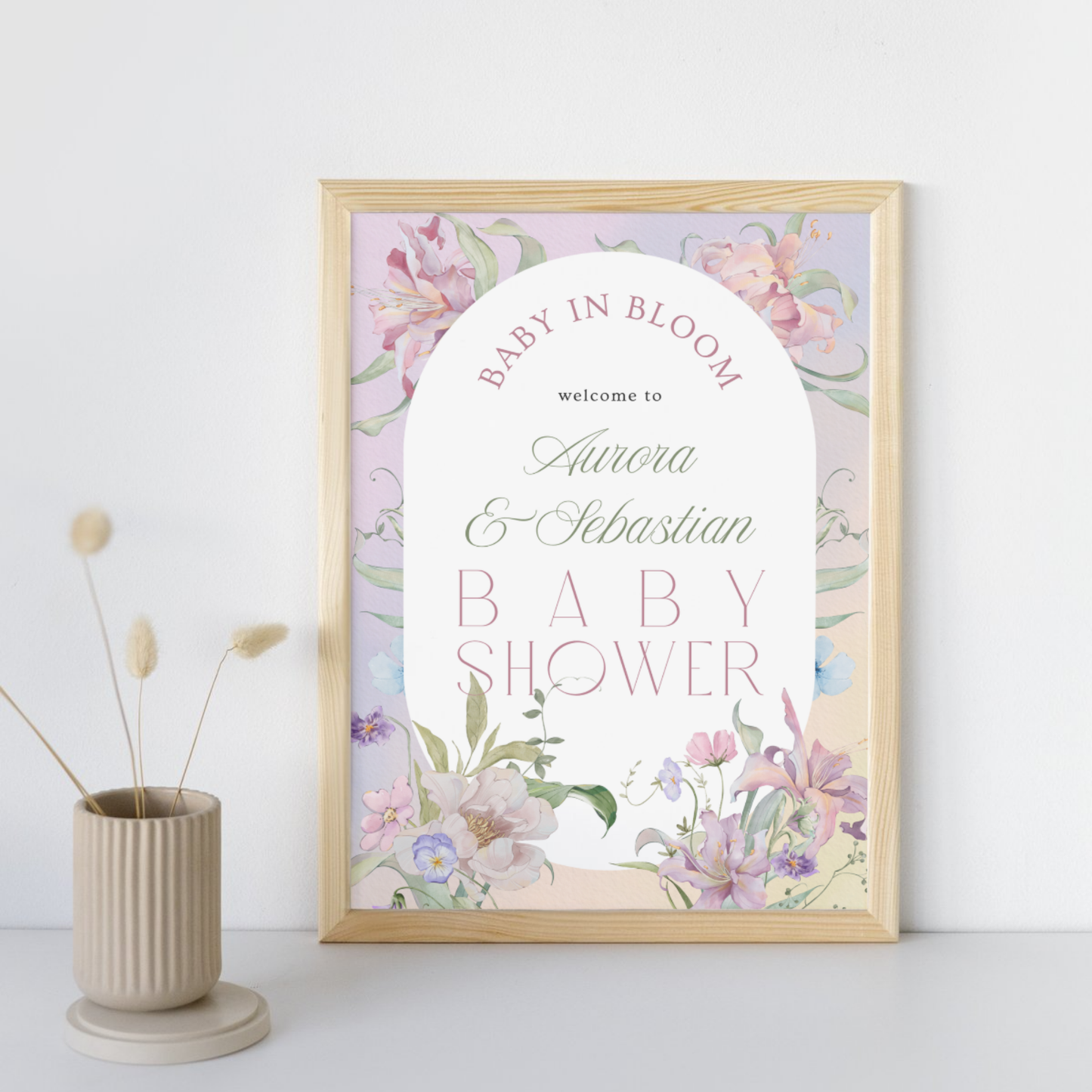Baby in Bloom Baby Shower Invitation | Garden Theme | Botanical Flowers | Spring Baby Shower