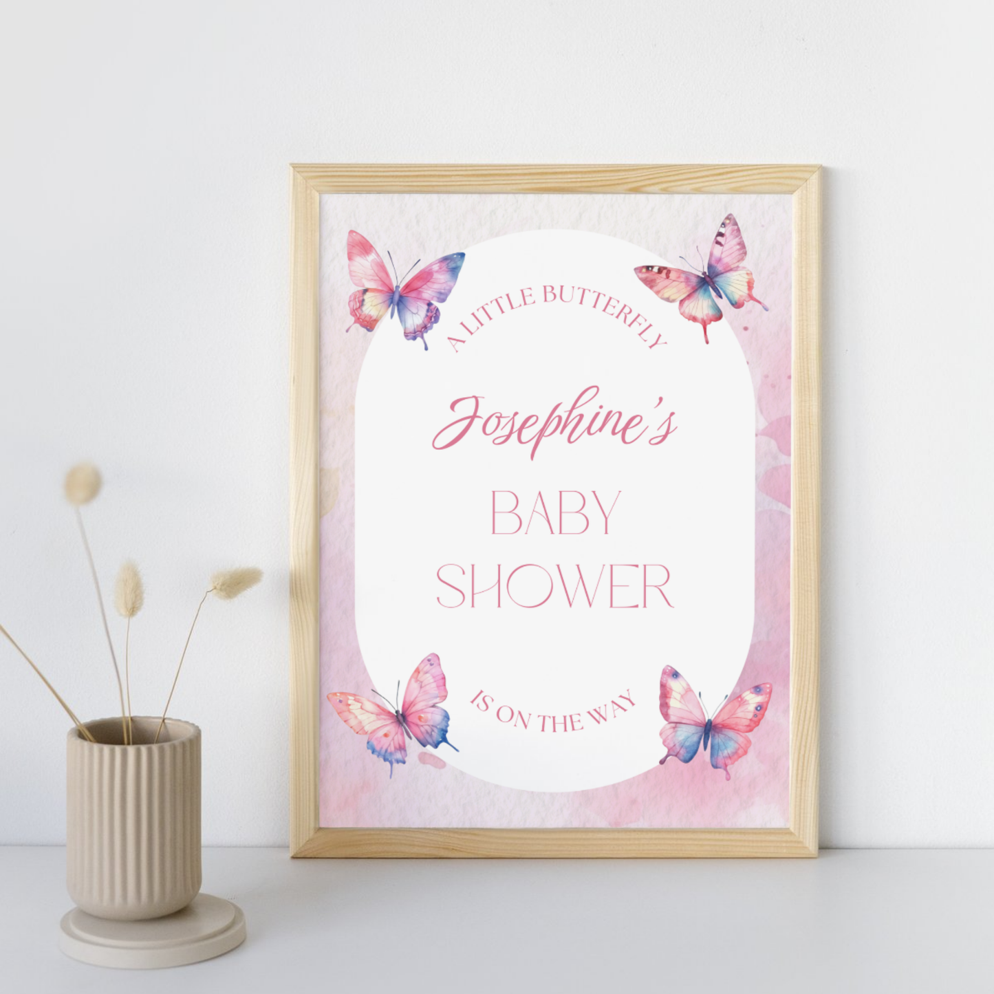 Fluttering into Motherhood | Mama to be | Butterfly Theme | Baby Shower Invitation