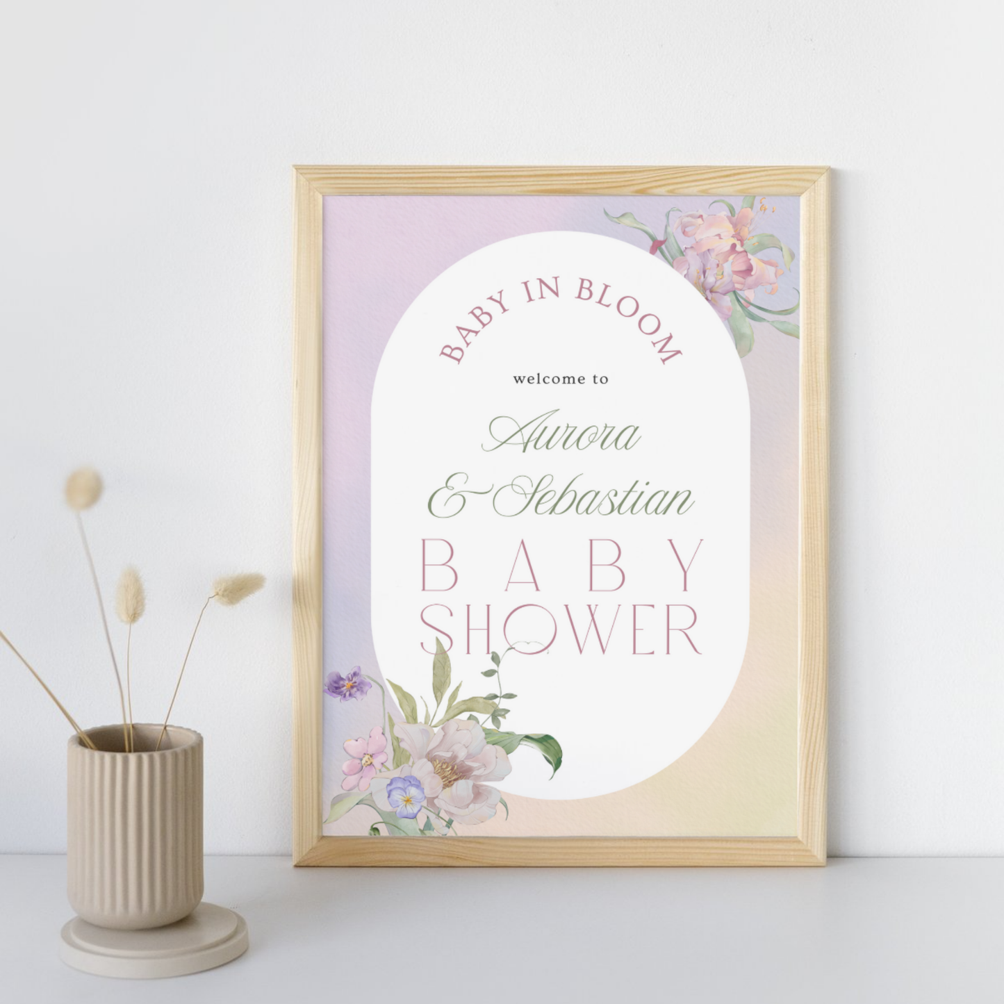 Baby in Bloom Baby Shower Invitation | Garden Theme | Botanical Flowers | Spring Baby Shower