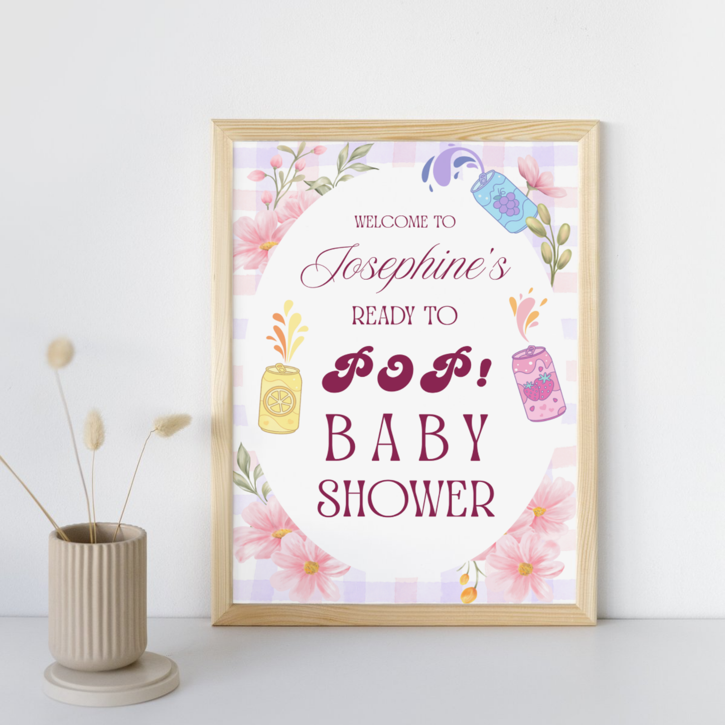 She's Ready to Pop Baby Shower Invitation | Colorful Retro Soda Pop Theme | Mama to be Celebration | Gender Reveal