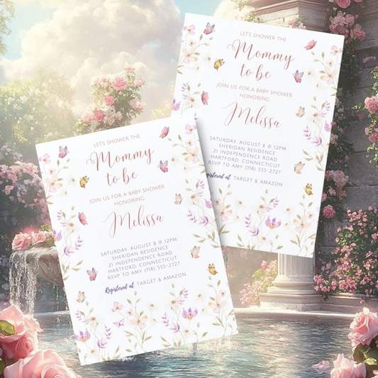 Mommy to be | floral baby shower invitation